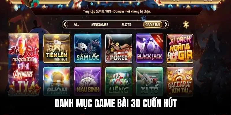 Danh mục game bài 3D cuốn hút